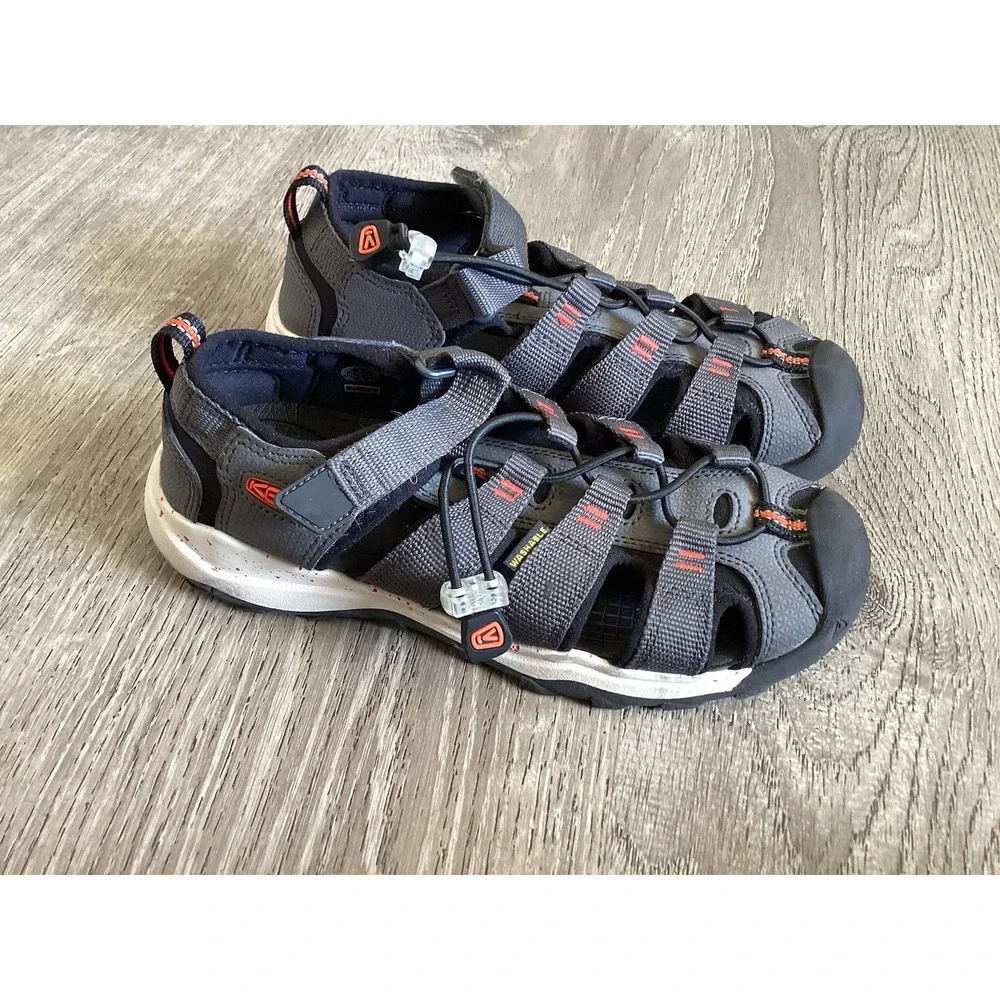 Keen Youth Boys 3 Sandals Newport Neo H2 Magnet Gray Orange Slip On Shoe 1018426